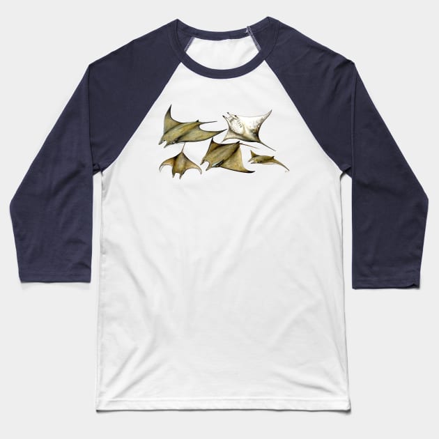 Chilean devil manta ray Mobula tarapacana Baseball T-Shirt by chloeyzoard